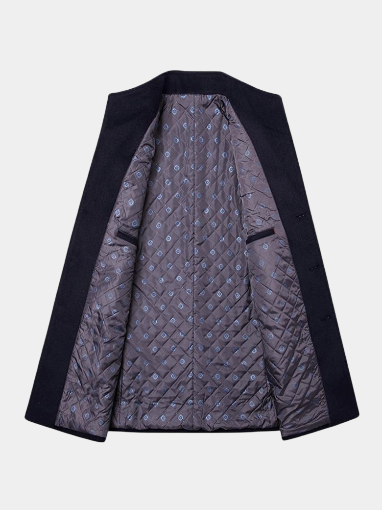 Thickened Refined Stand Collar Wool Coat