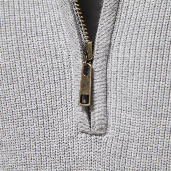 Men's Stand Collar Solid Color Knitted Pullover Sweater