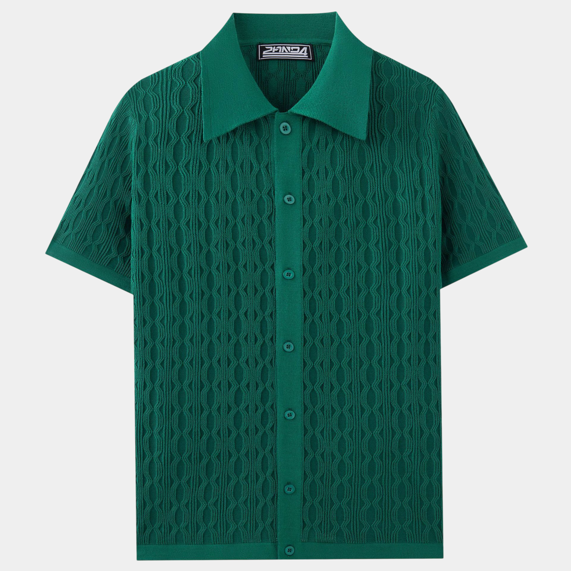 Premium Textured Jacquard Knit Polo Shirt