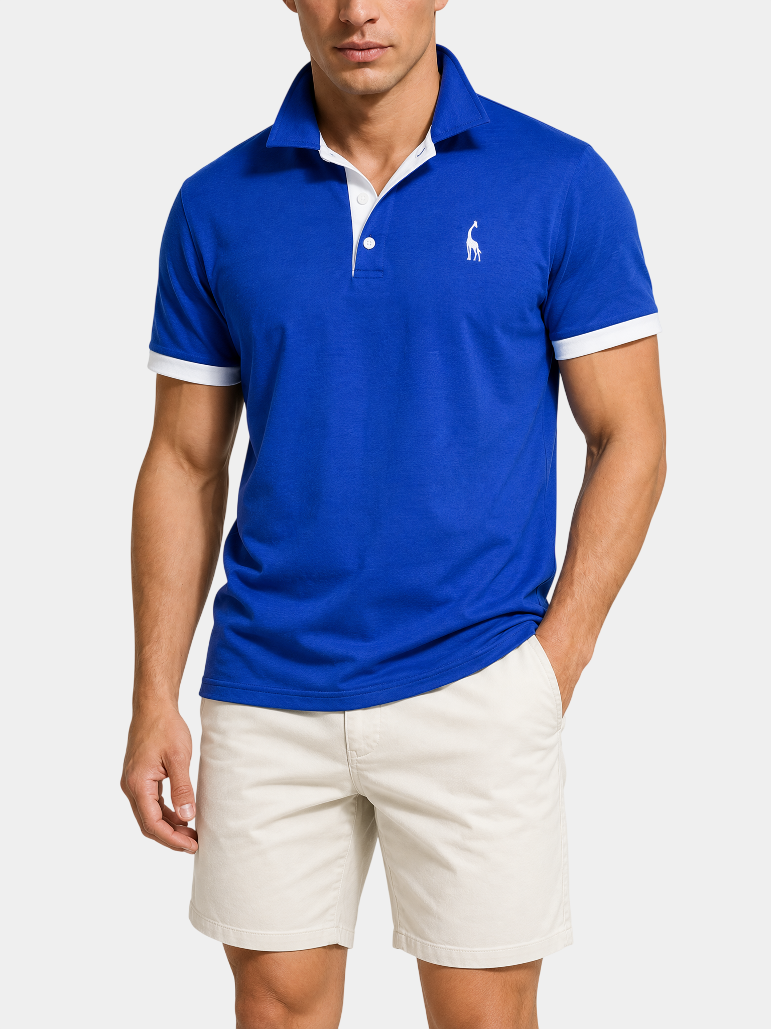 Cotton Blend Embroidered Polo Shirt