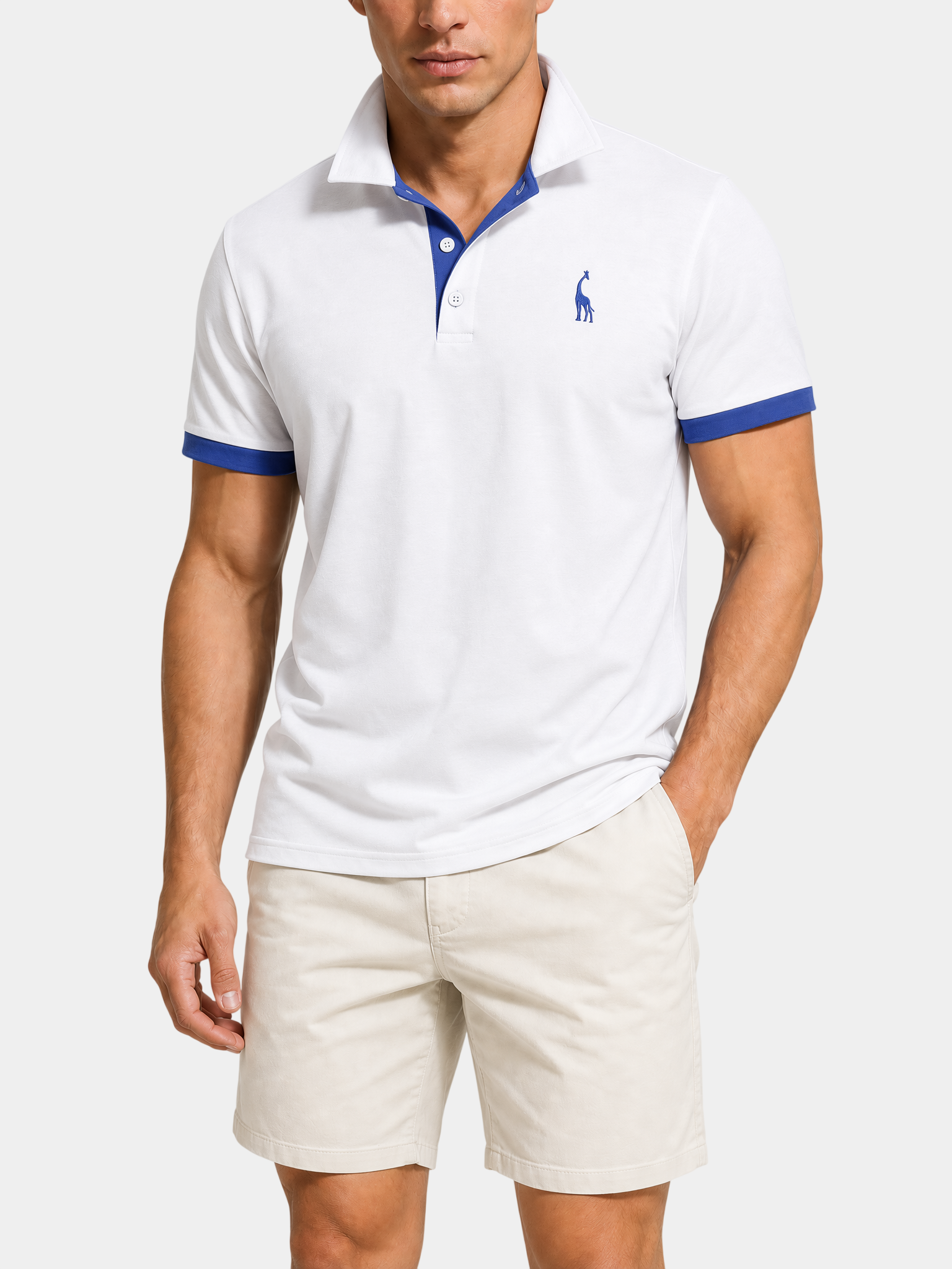 Cotton Blend Embroidered Polo Shirt