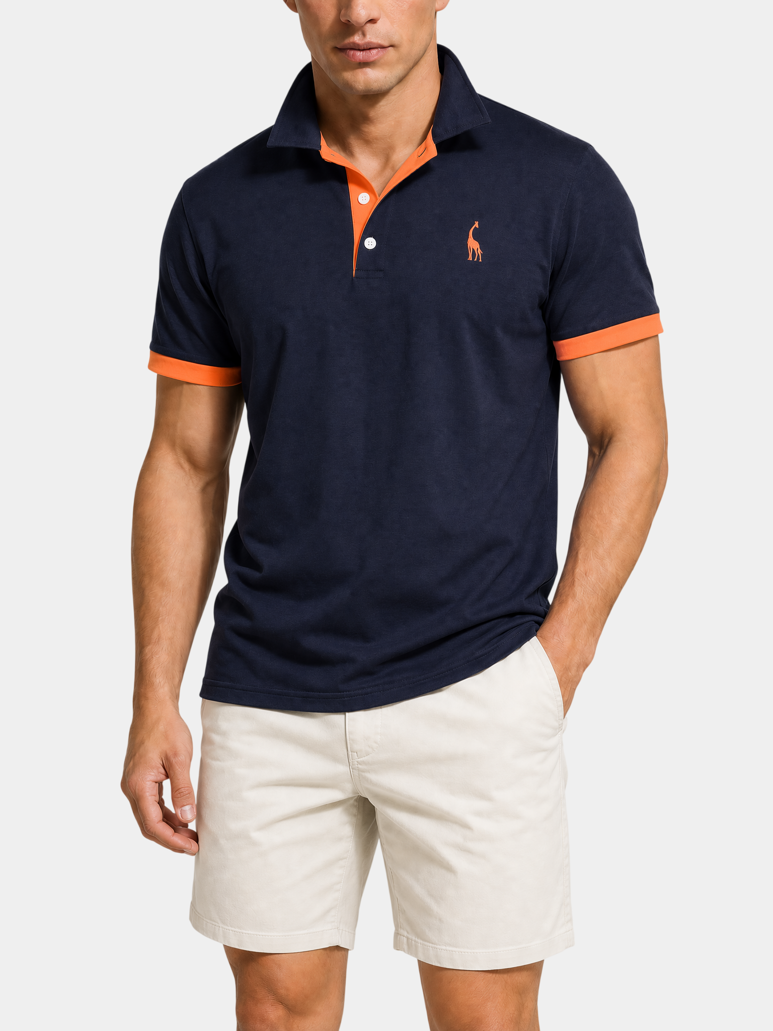 Cotton Blend Embroidered Polo Shirt