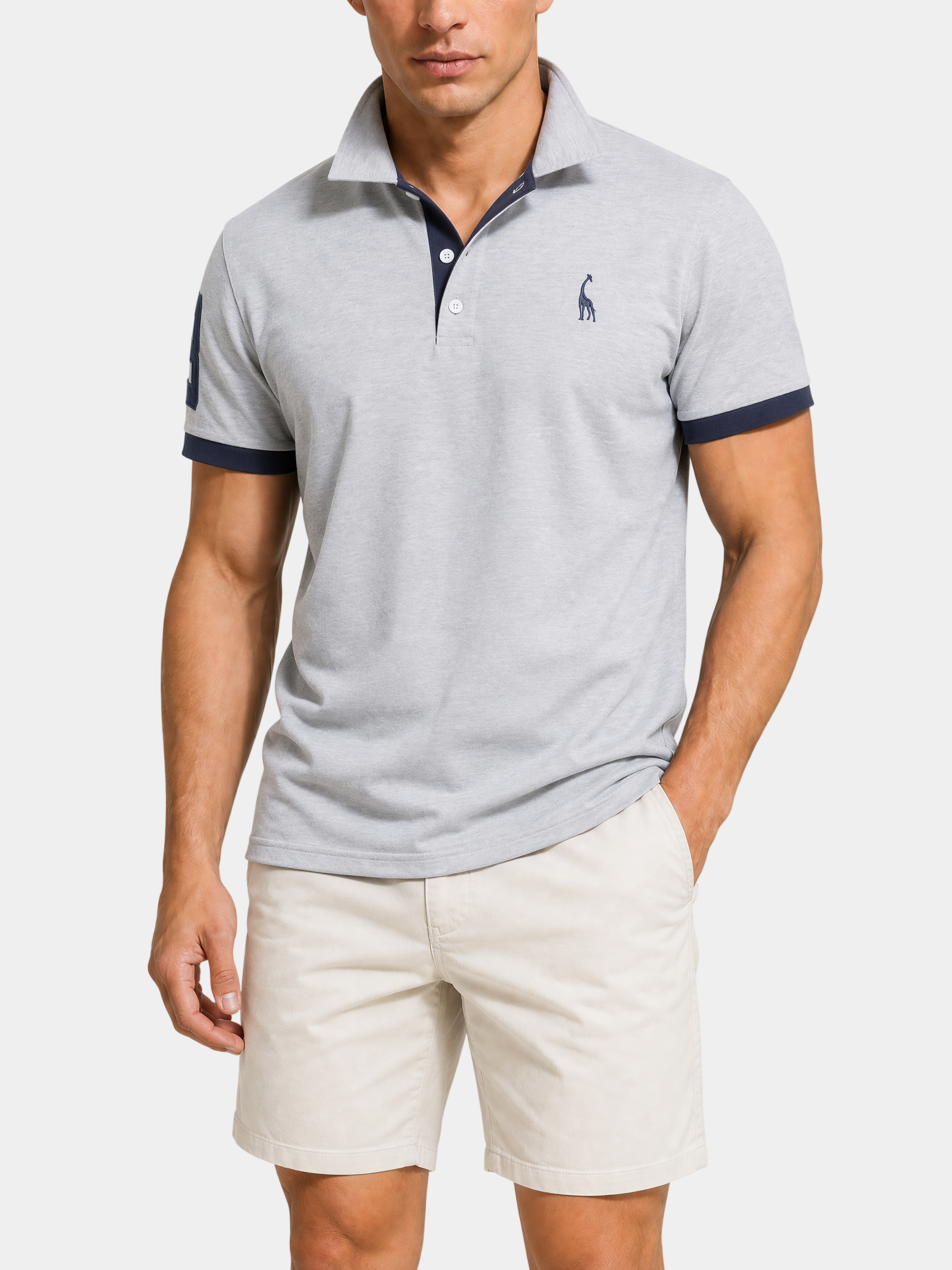 Cotton Blend Embroidered Polo Shirt