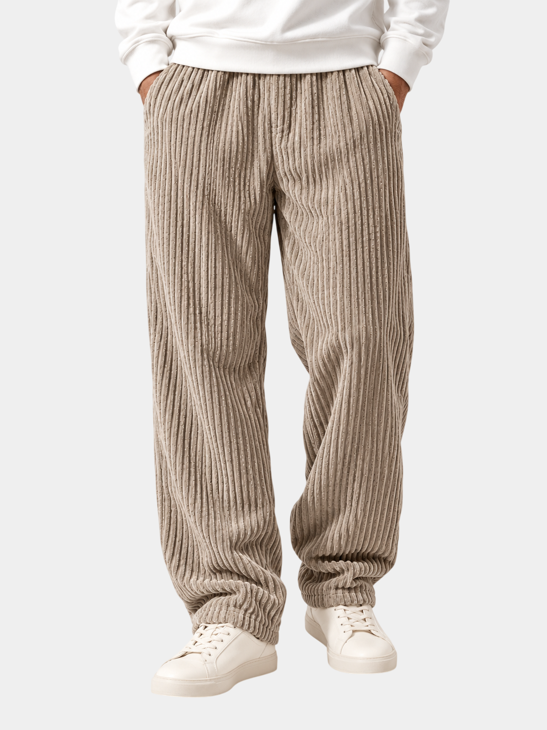 Relaxed Fit Corduroy Drawstring Pants