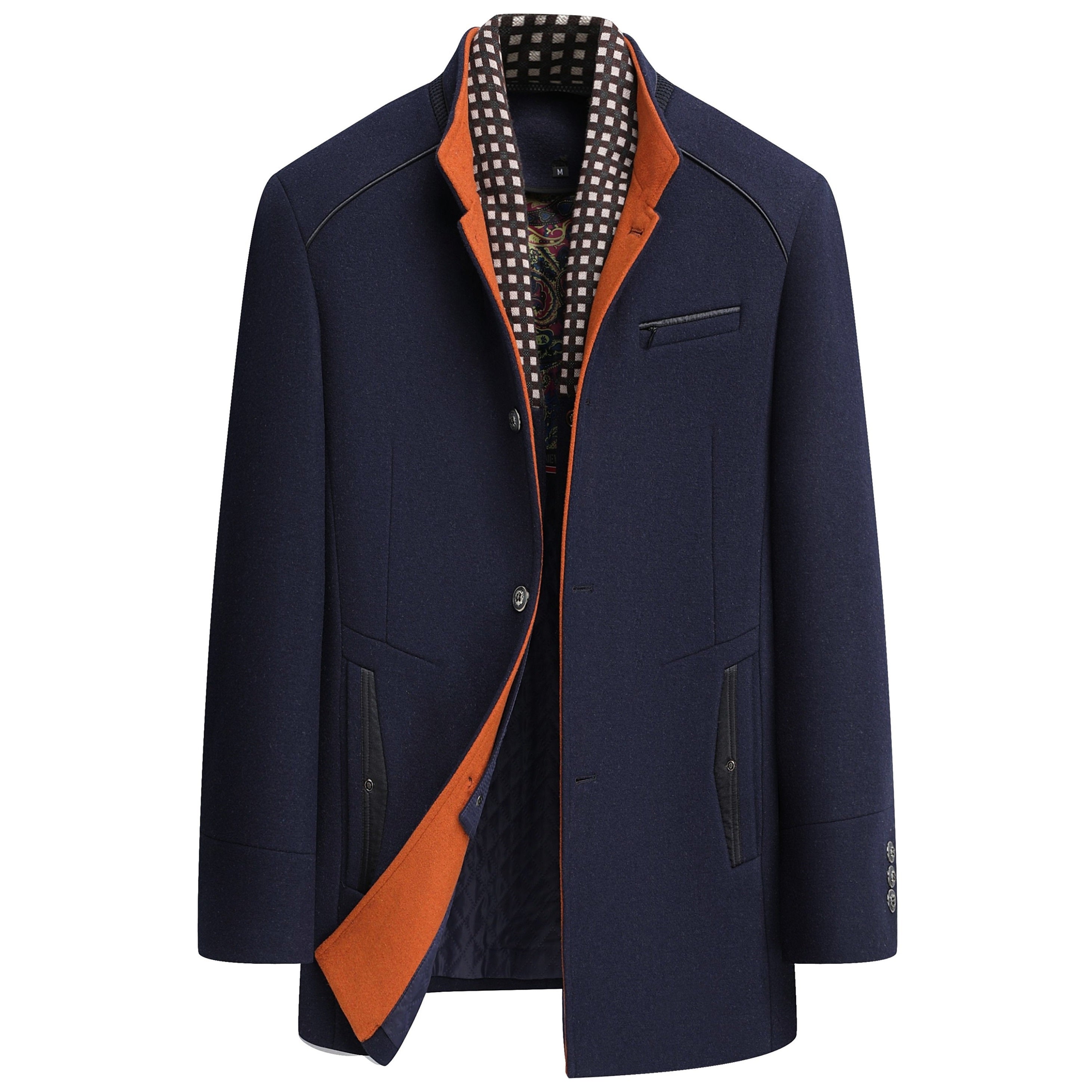 Men's Premium Thick Wool Coat With Detachable Scarf