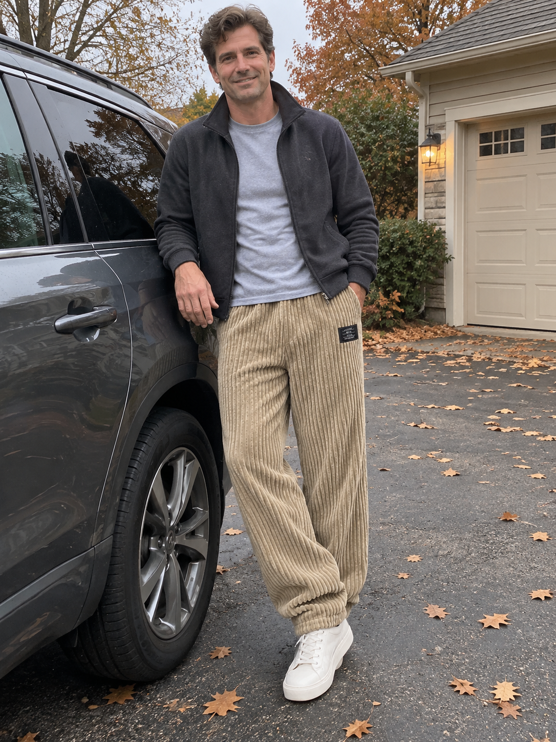 Relaxed Fit Thick Wide-Wale Corduroy Pants
