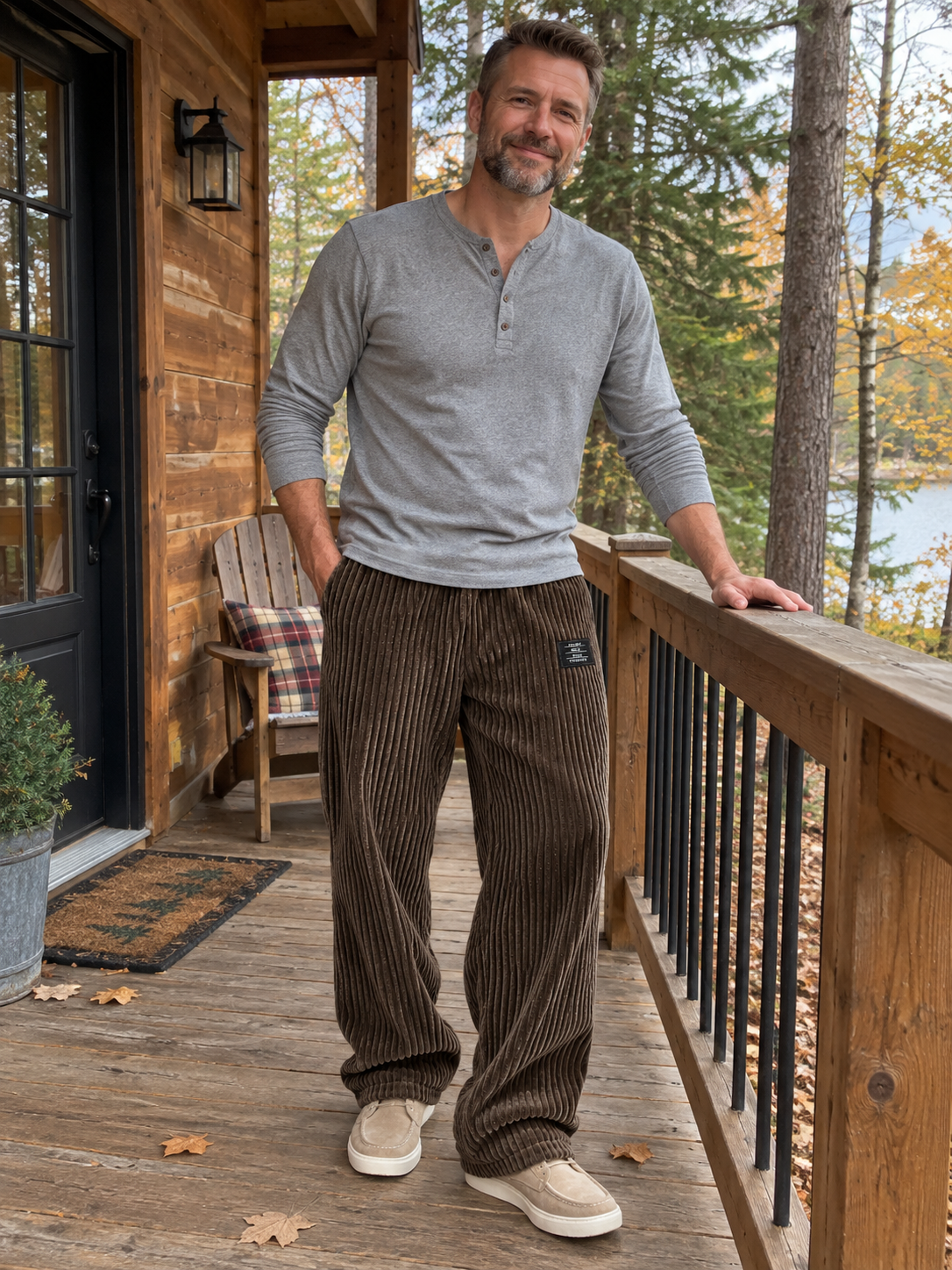 Relaxed Fit Thick Wide-Wale Corduroy Pants