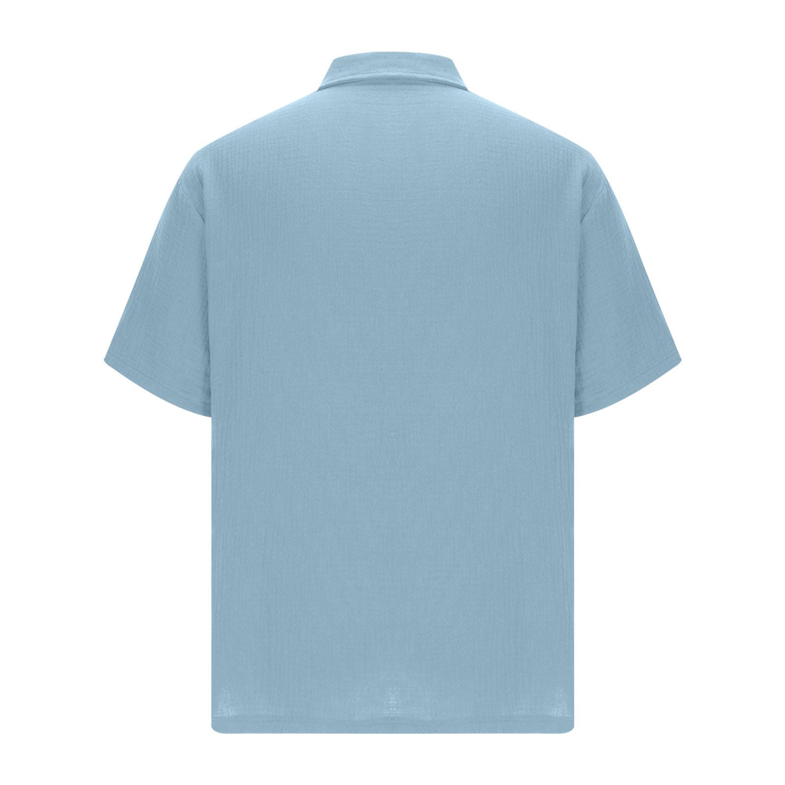 Men's Premium Loose Waffle Lapel Collar 100% Cotton Shirt