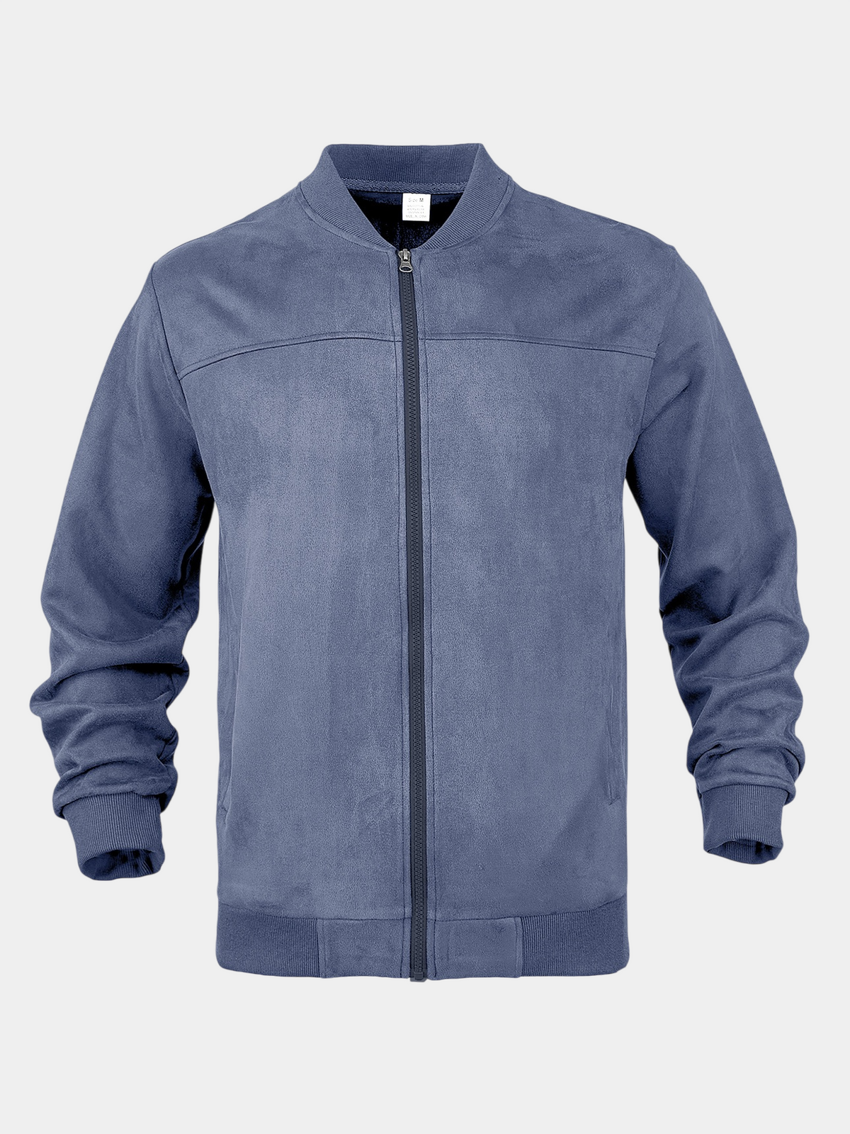 Premium Suede-Look Stand Collar Zip Jacket