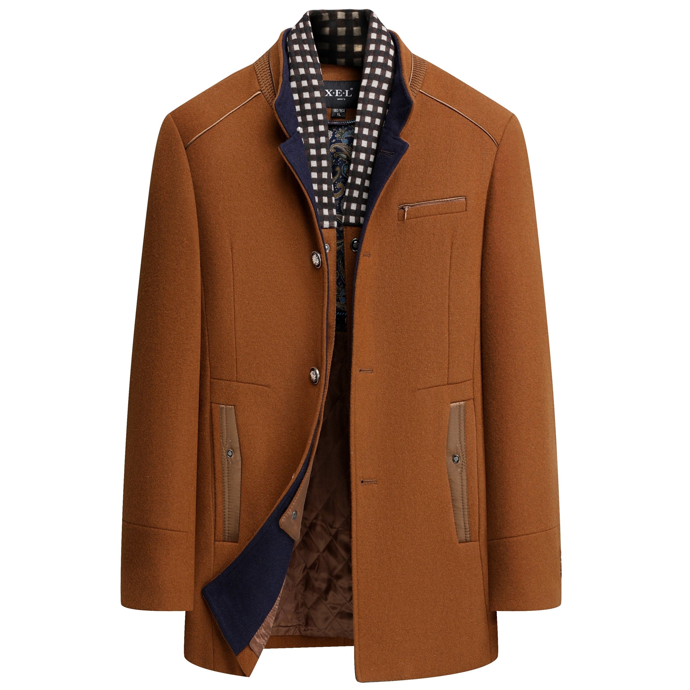 Men's Premium Thick Wool Coat With Detachable Scarf
