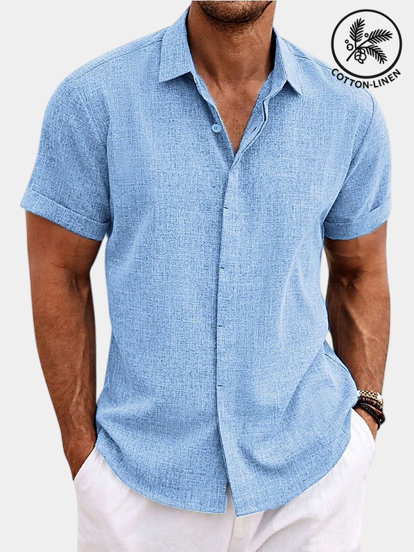 Lightweight Cotton Linen Short Sleeve Shirt