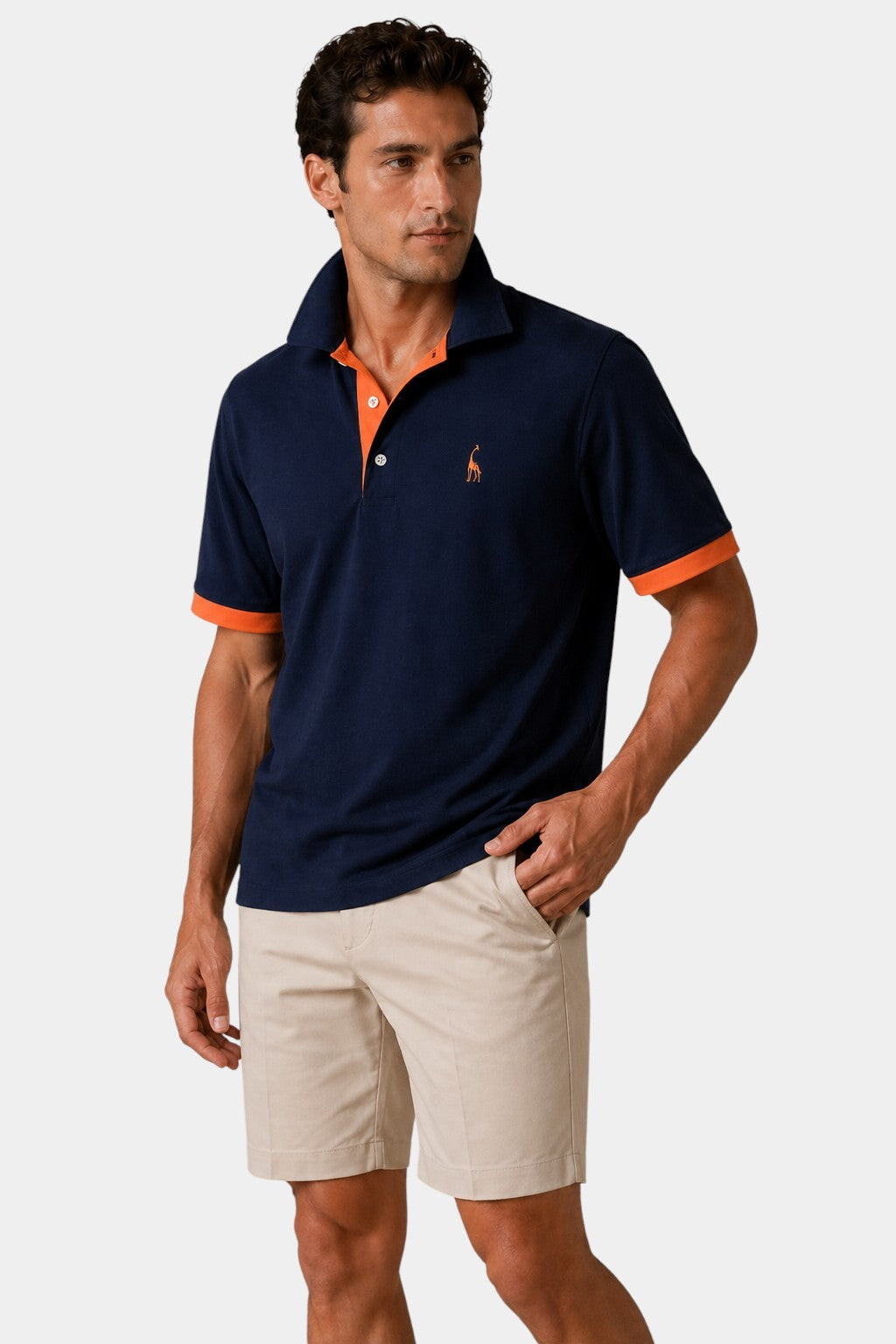 Cotton Blend Embroidered Polo Shirt