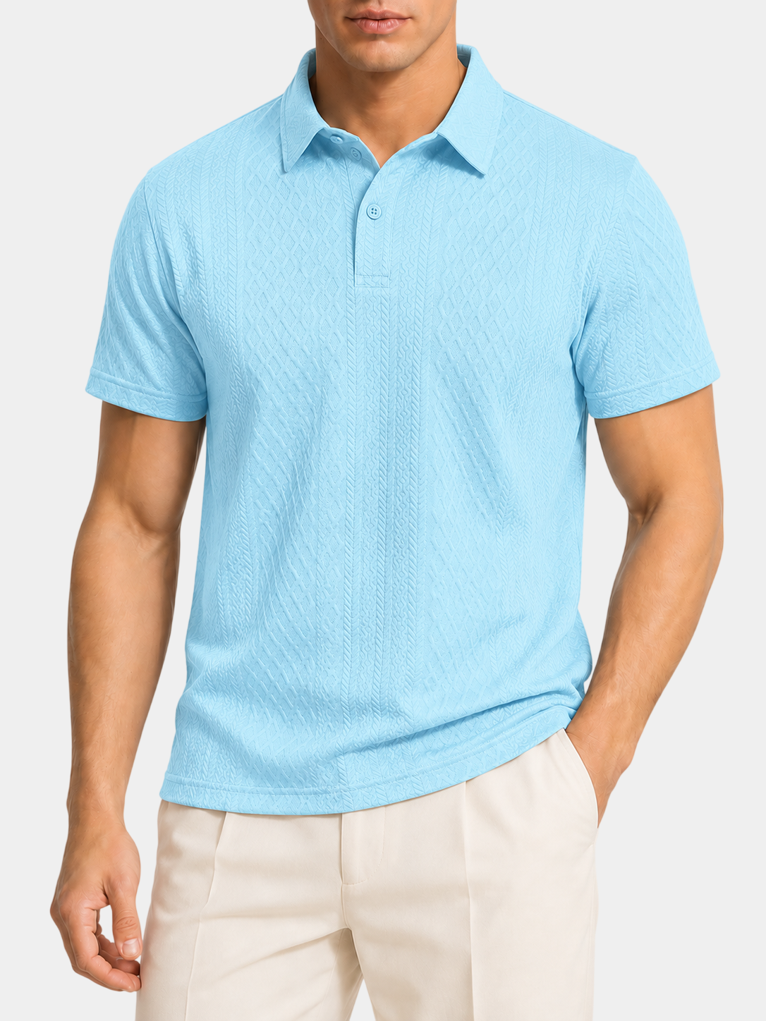 Classic Textured Jacquard Polo Shirt