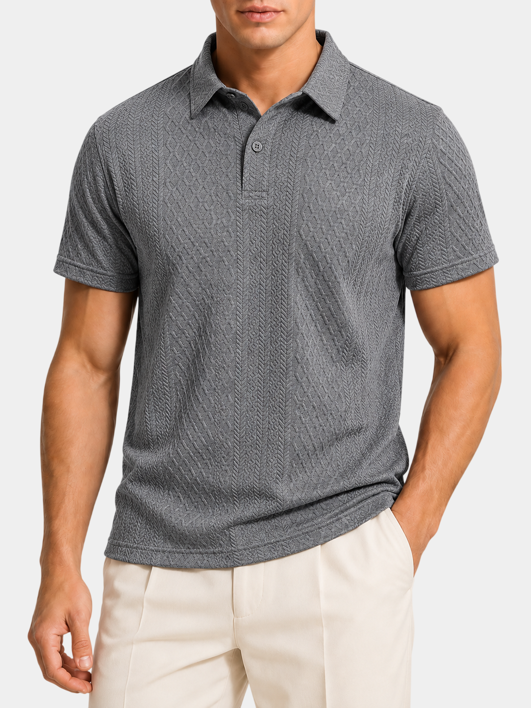 Classic Textured Jacquard Polo Shirt