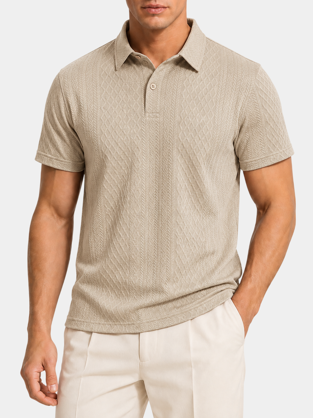 Classic Textured Jacquard Polo Shirt