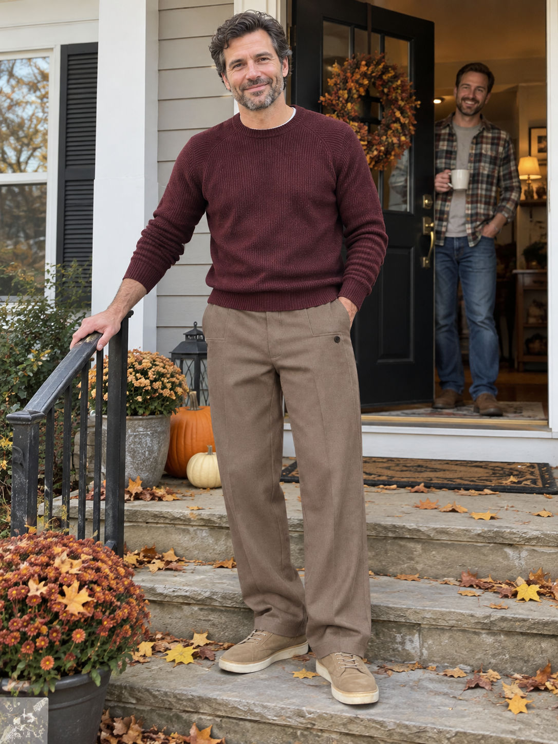 Urban Straight-Leg Drawstring Casual Pants