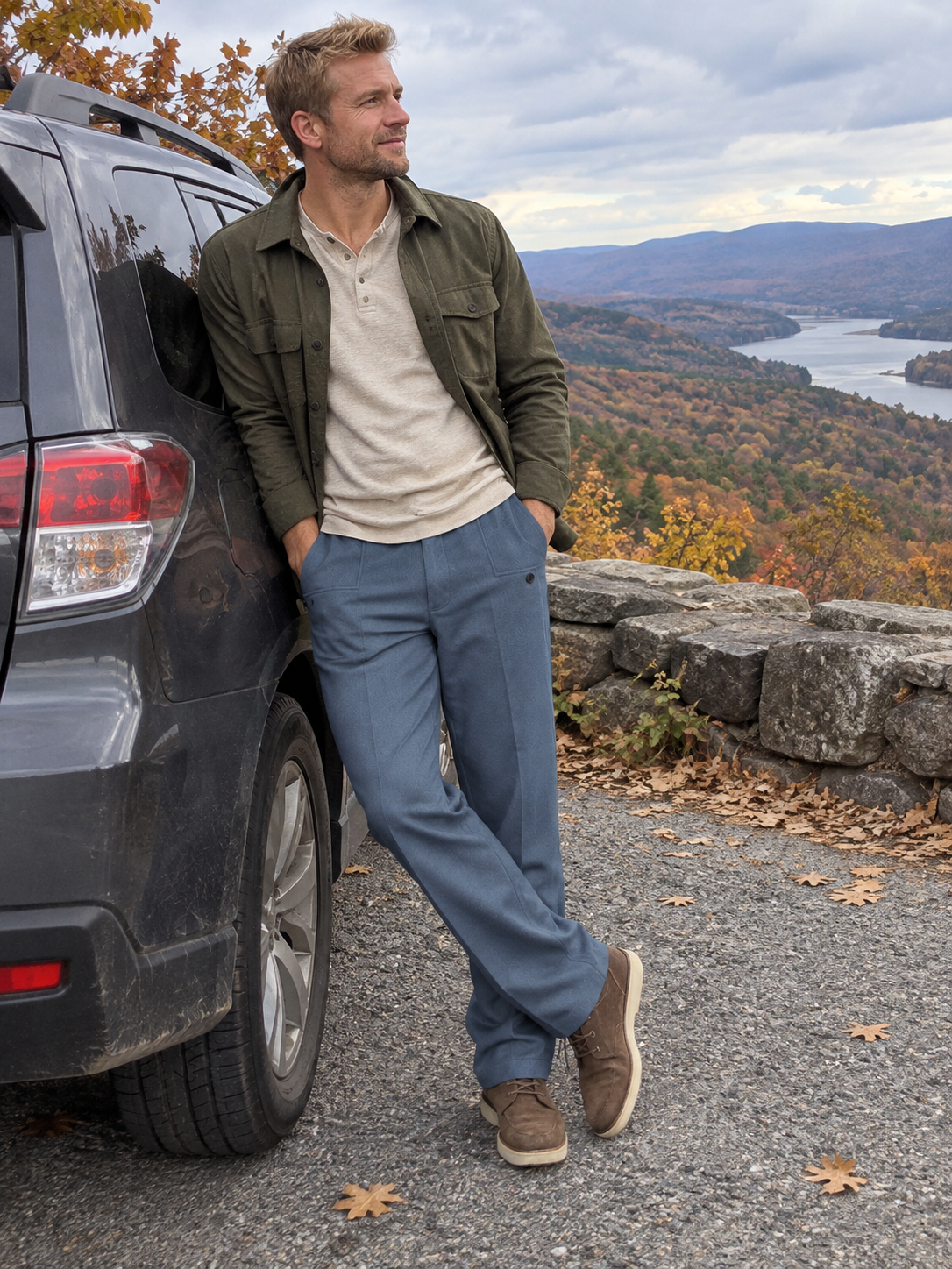 Urban Straight-Leg Drawstring Casual Pants