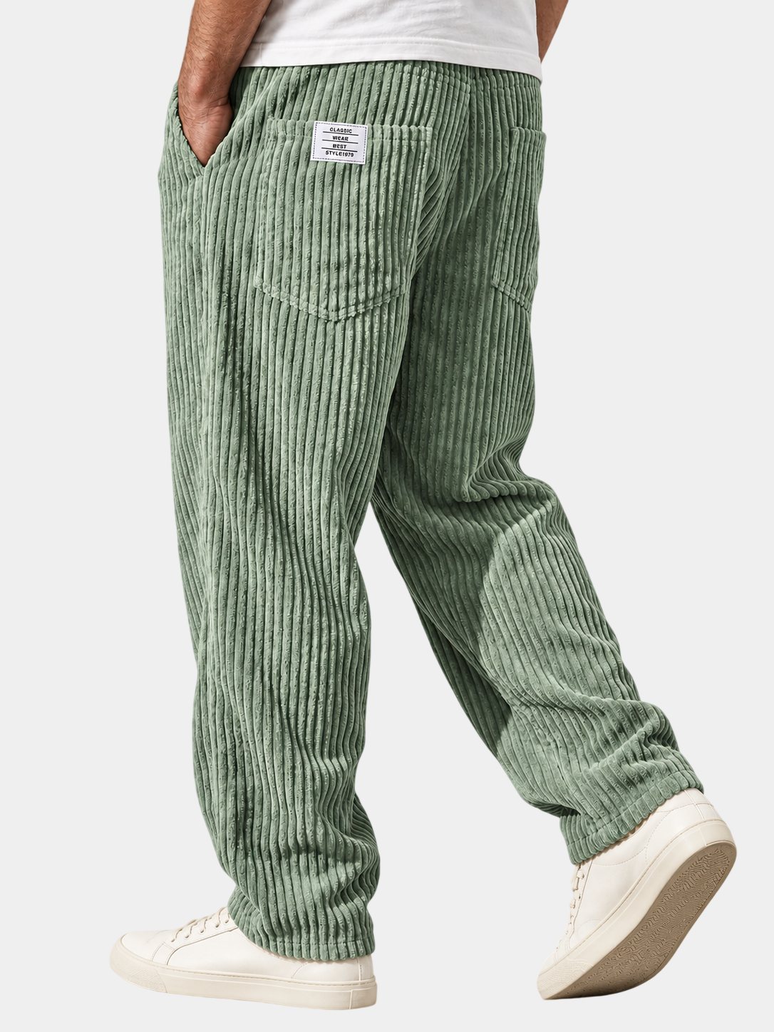 Relaxed Fit Corduroy Drawstring Pants