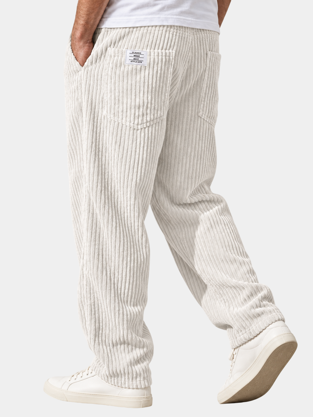 Relaxed Fit Corduroy Drawstring Pants