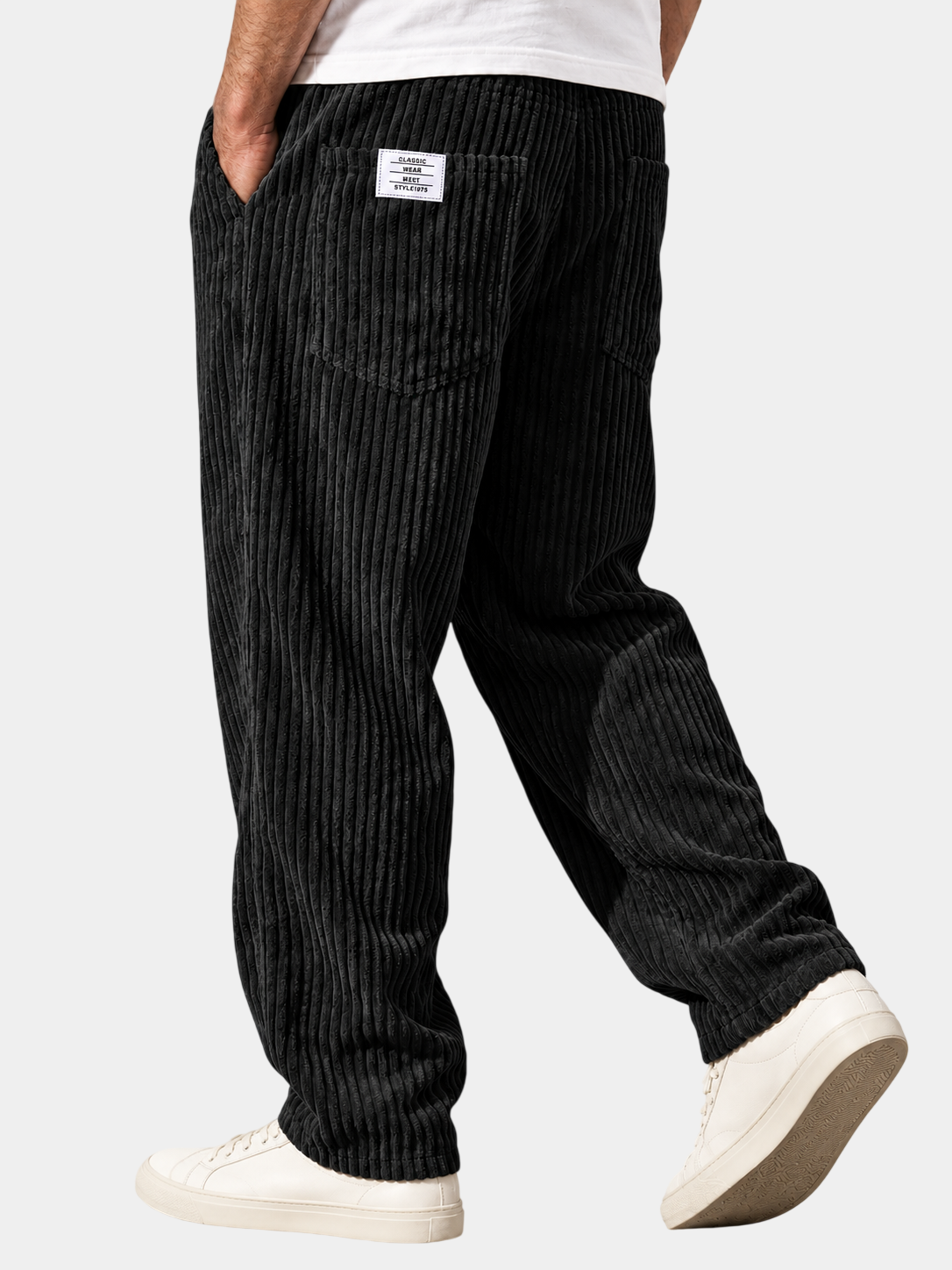 Relaxed Fit Corduroy Drawstring Pants