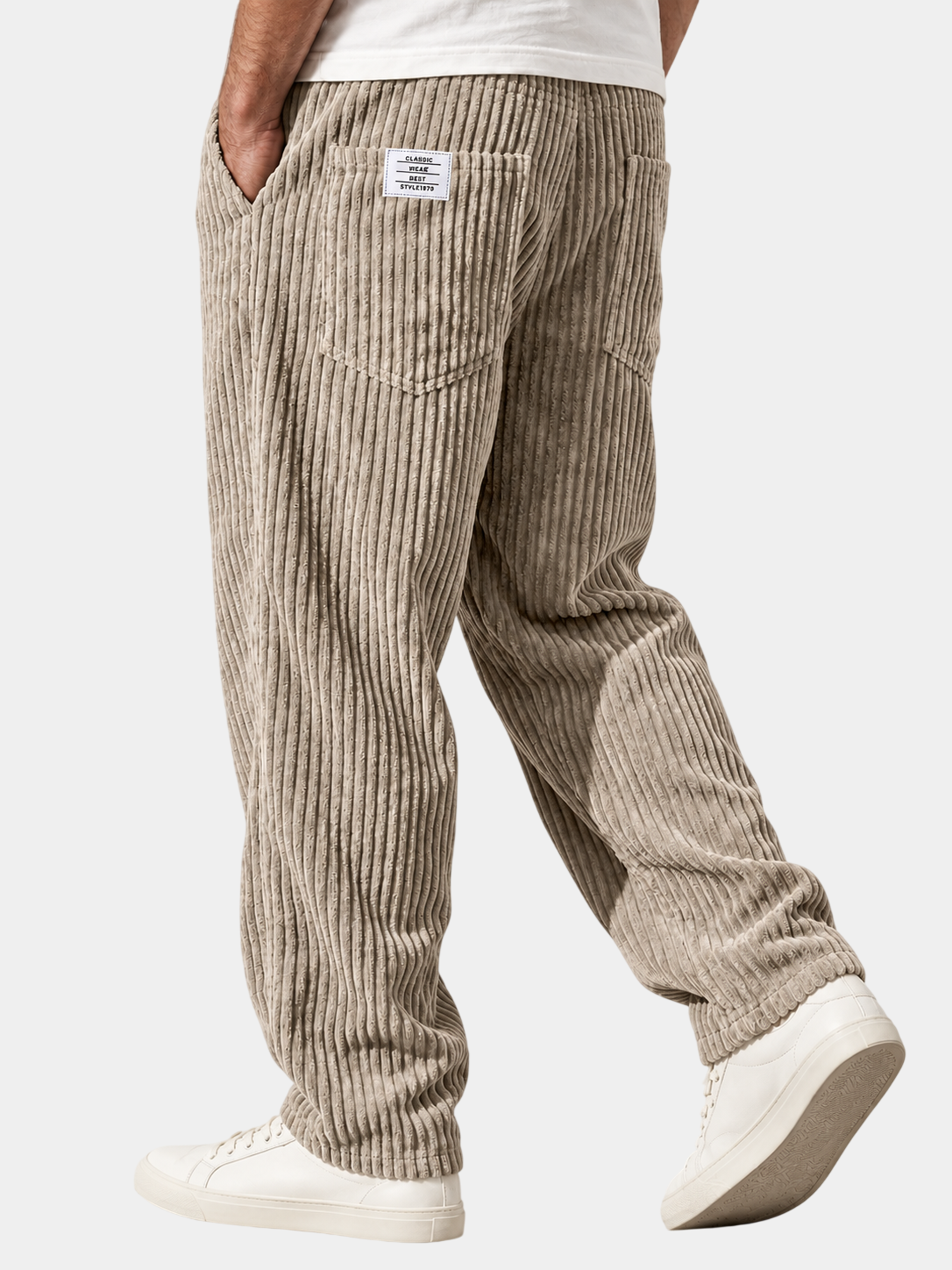 Relaxed Fit Corduroy Drawstring Pants