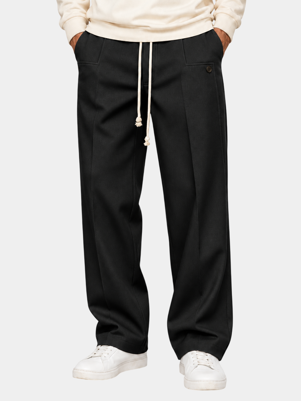 Urban Straight-Leg Drawstring Casual Pants