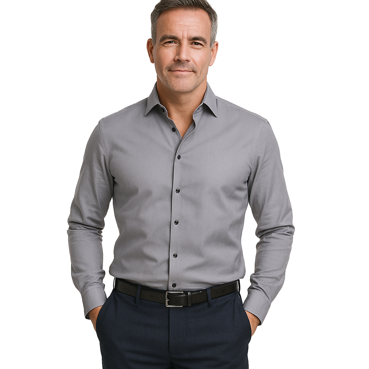3 Pcs Men's Elastic Dress Shirts, Slim Fit Long Sleeves Shirts