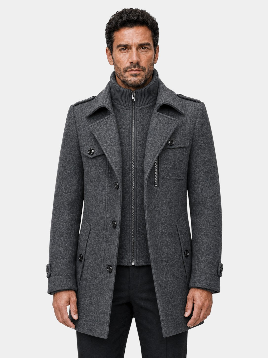 Ckesemen Double Layer Wool Coat