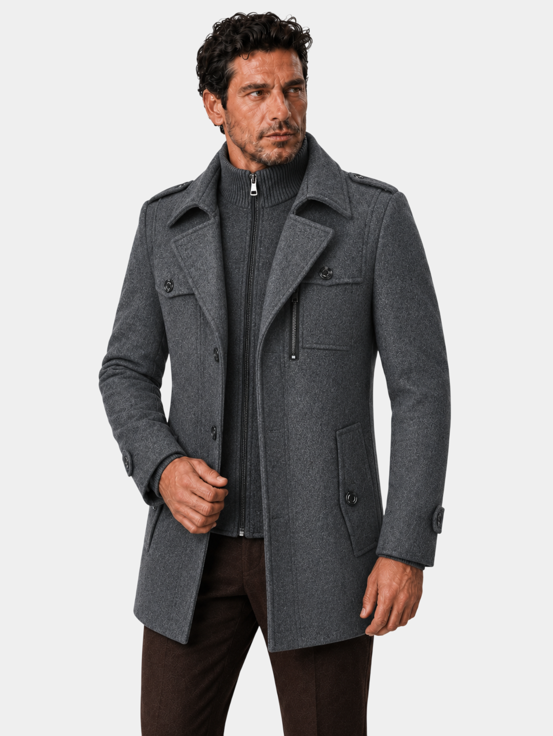 Ckesemen Double Layer Wool Coat