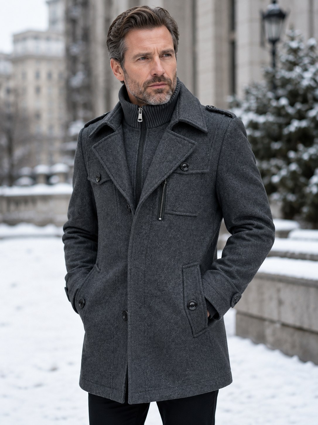 Ckesemen Double Layer Wool Coat