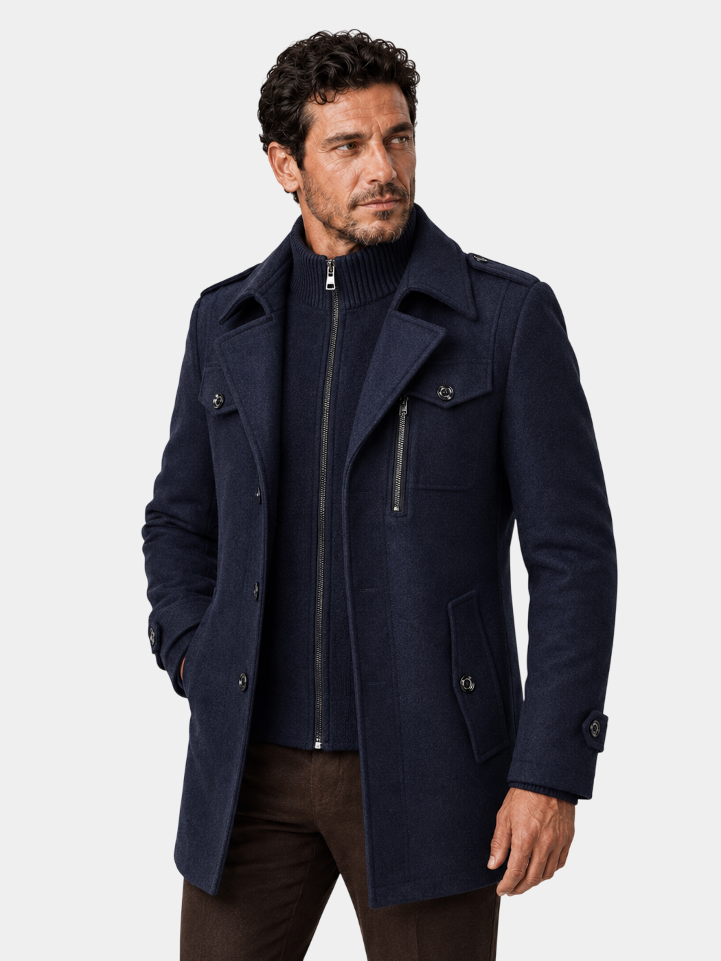 Ckesemen Double Layer Wool Coat