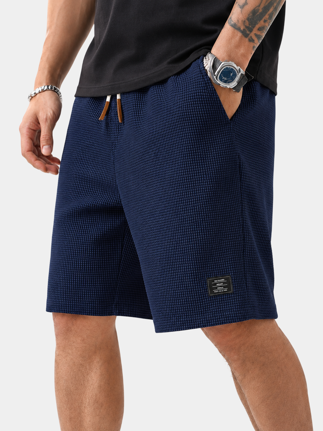 Premium Waffle Textured Cotton-Blend Shorts