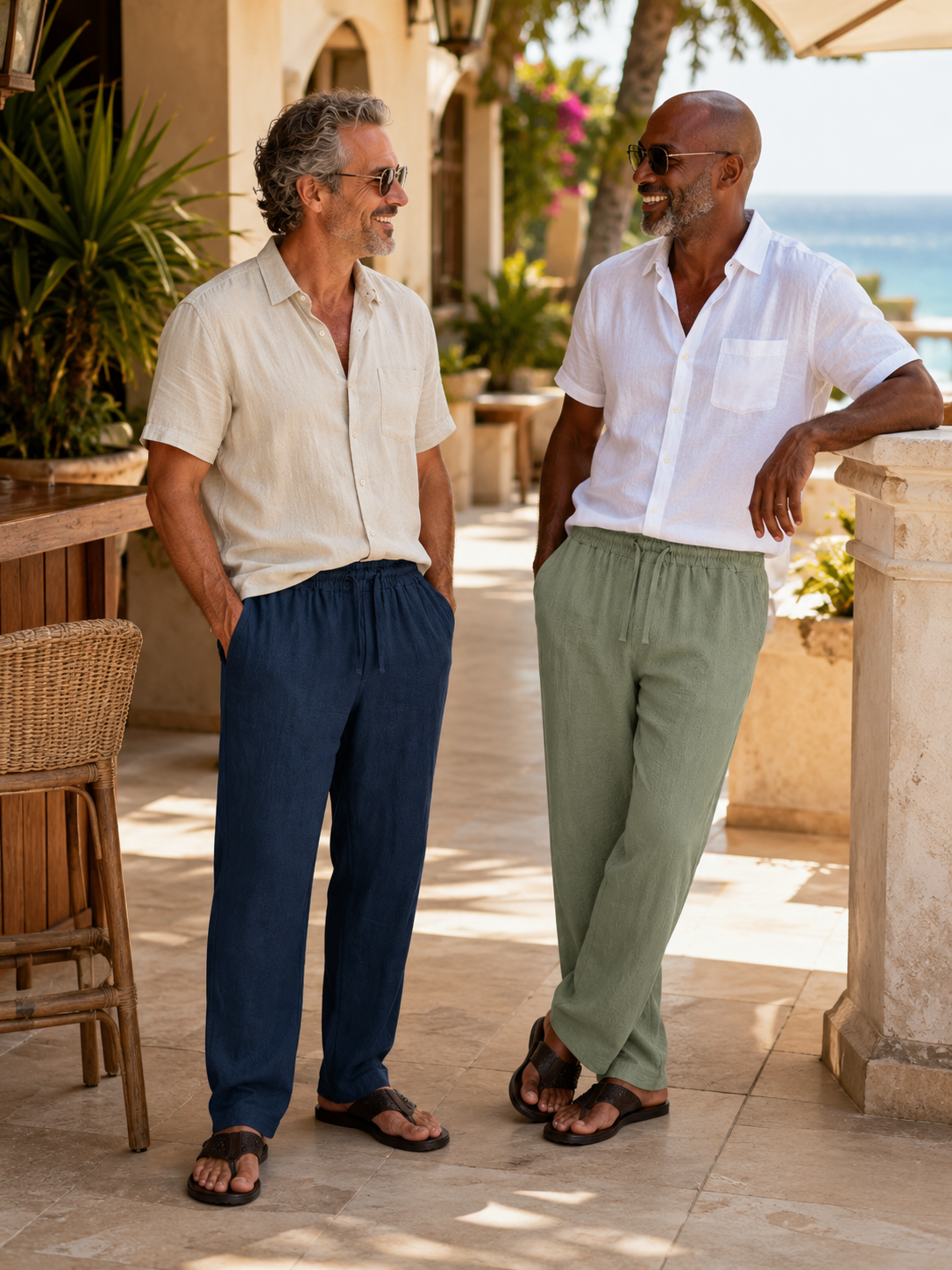 Lightweight Relaxed-Fit Linen Drawstring Pants