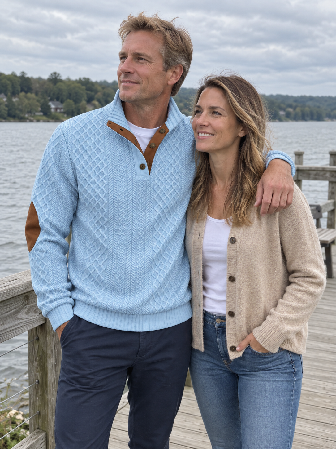 Vintage Jacquard Stand Collar Pullover Sweatshirt