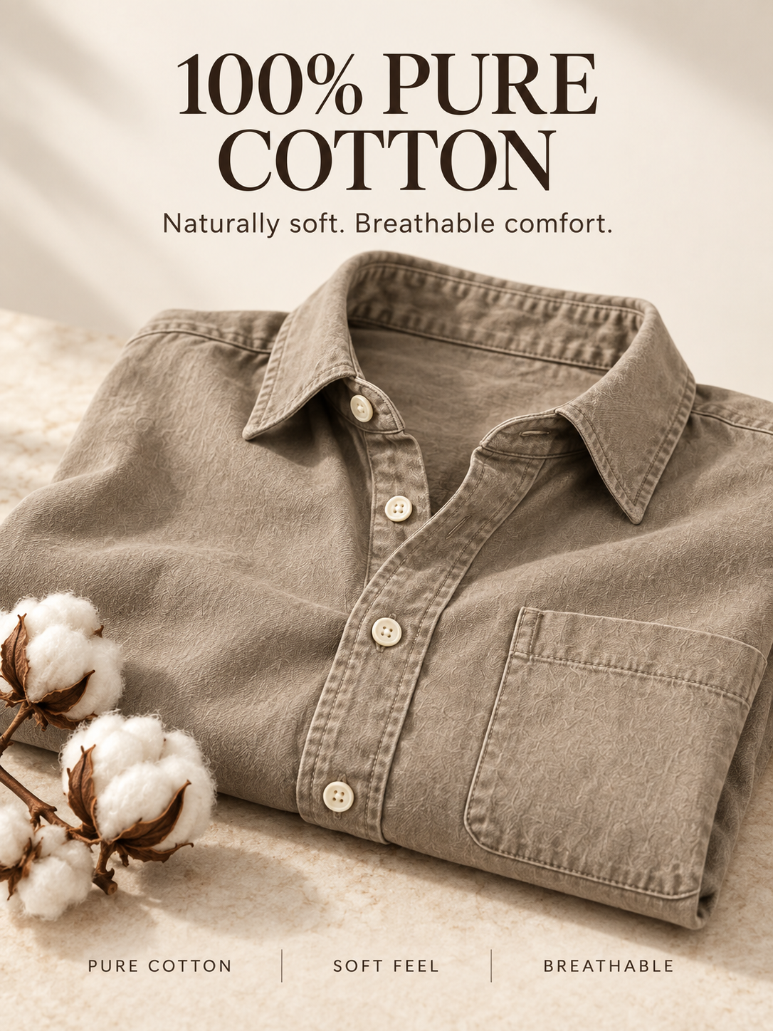 Premium 100% Cotton Vintage Long Sleeve Shirt