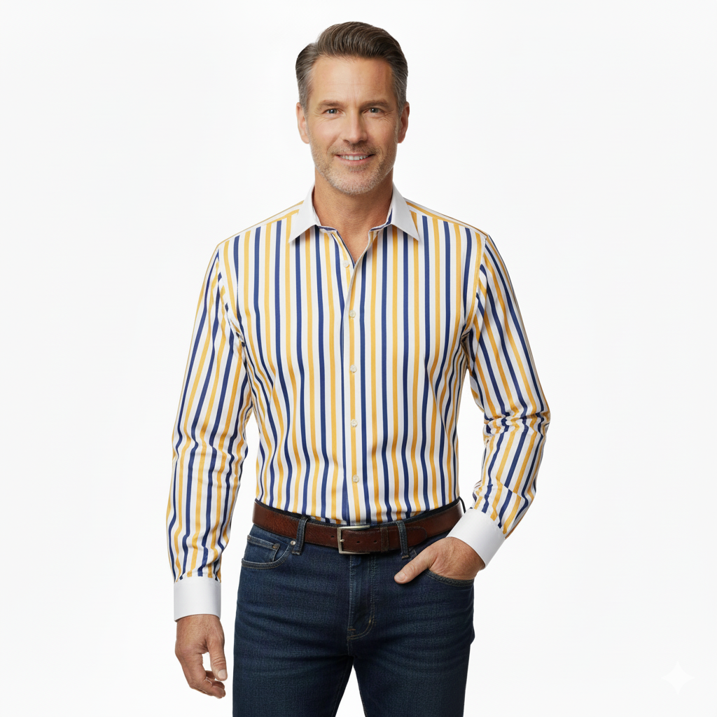 Men's Premium Anti-wrinkle Elastic Stripe Shirt