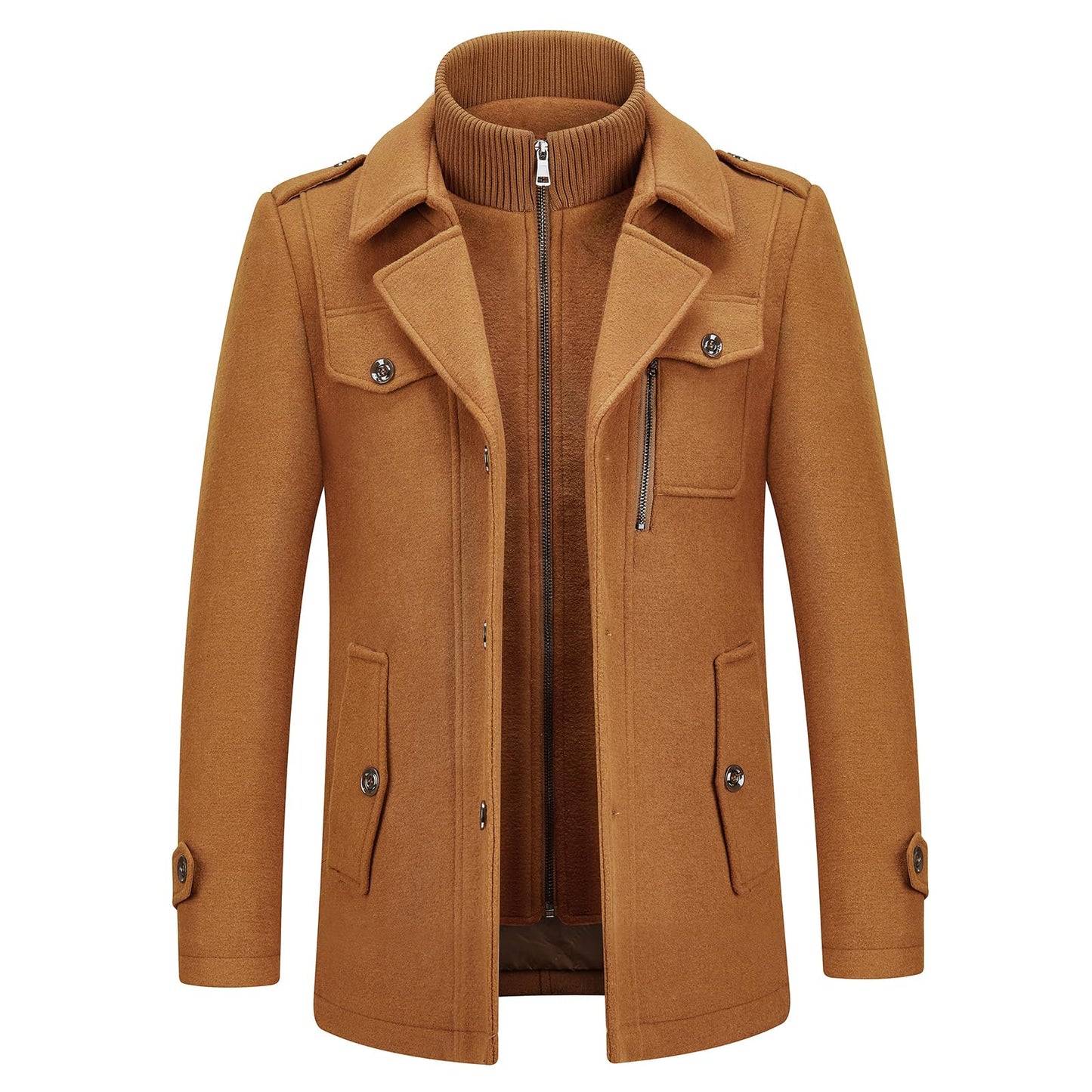 Men's Winter Thick Double-Layer Wool Blend Coat