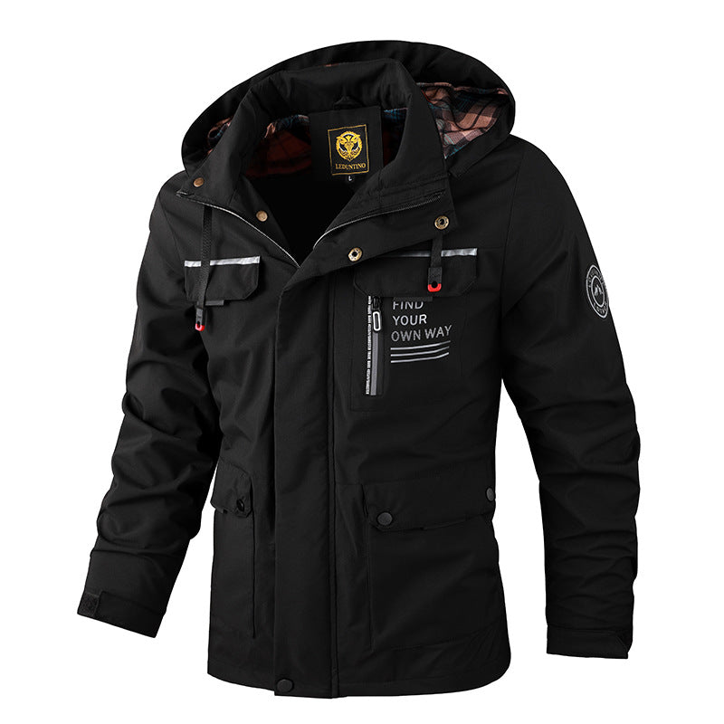 Men's Outdoor Windbreaker Hooded Jacket