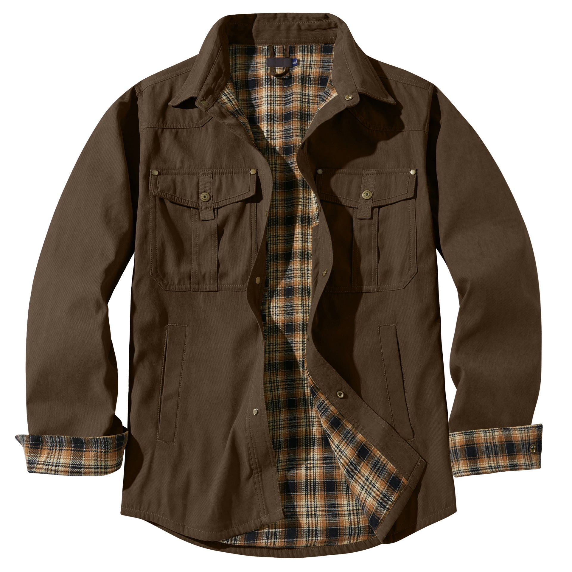 Men's Classic Casual Shirt Jacket with Flannel Lined