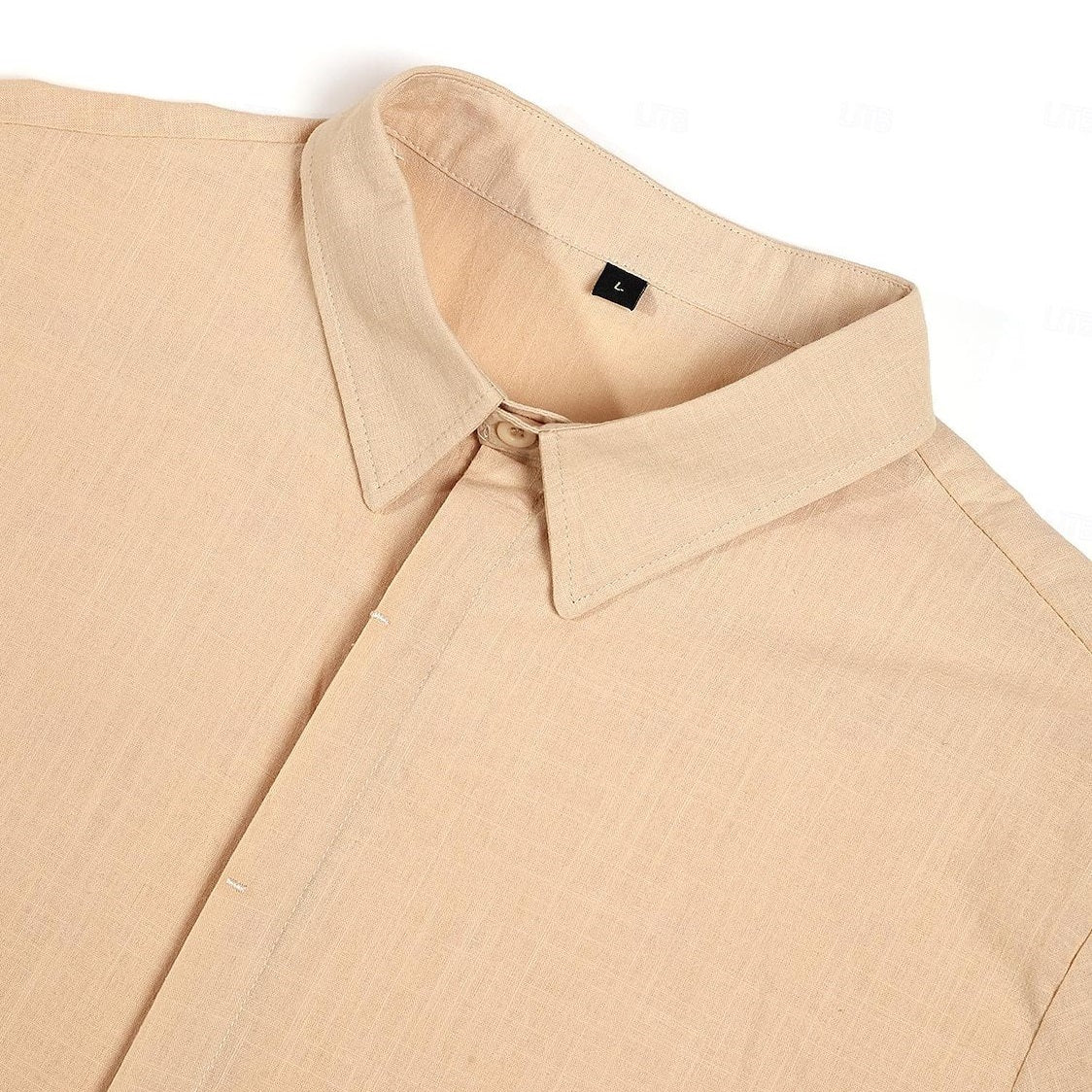 Men's Casual Cotton Linen Short Sleeve Shirt