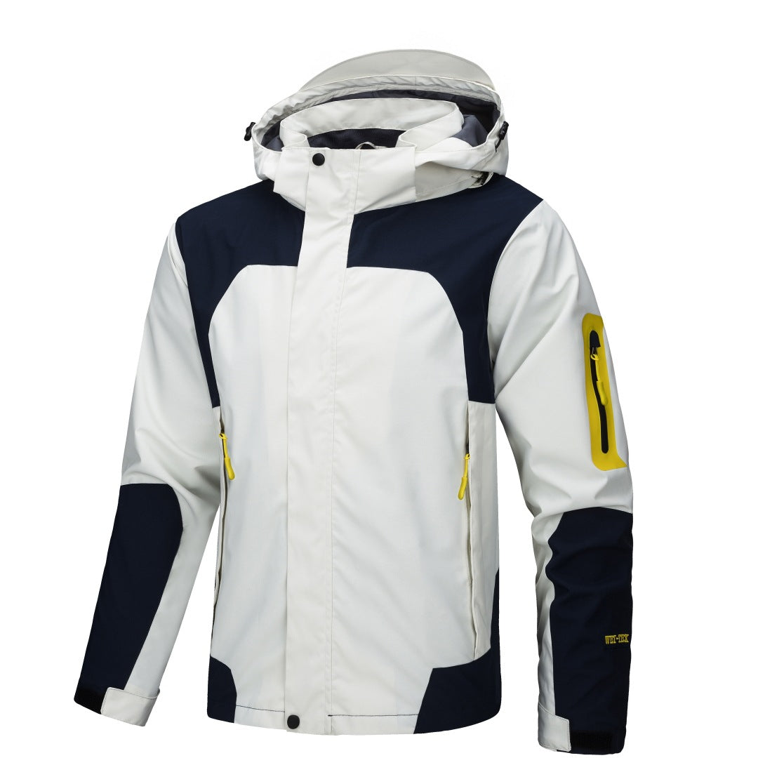 Men's Lightweight Windbreaker Jacket with Detachable Hood for Hiking Fishing