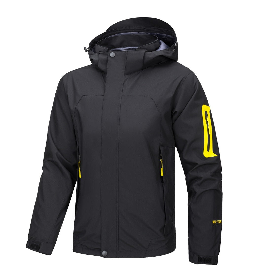 Men's Lightweight Windbreaker Jacket with Detachable Hood for Hiking Fishing