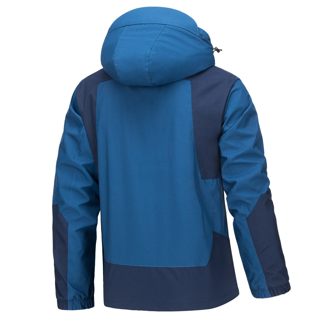 Men's Lightweight Windbreaker Jacket with Detachable Hood for Hiking Fishing