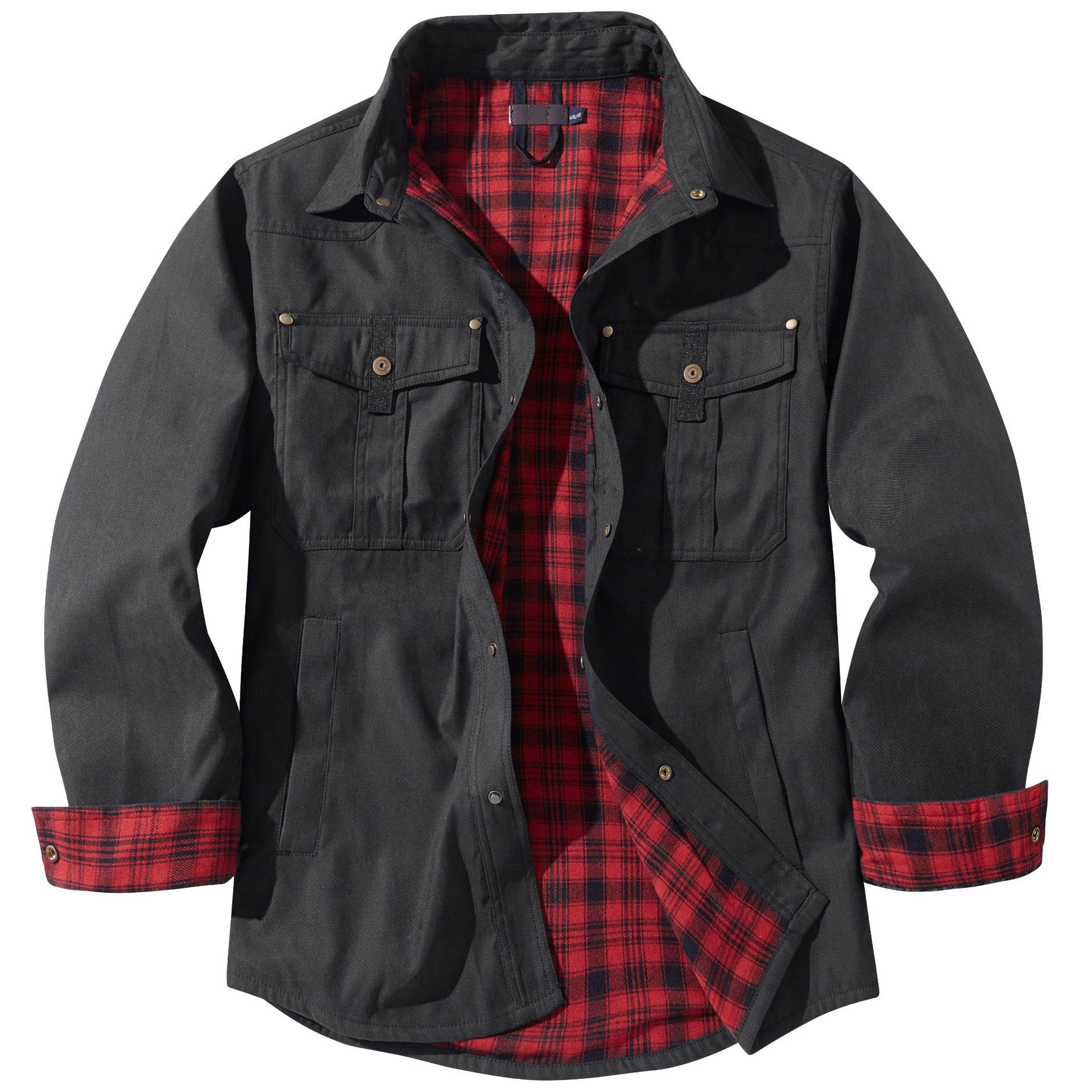 Men's Classic Casual Shirt Jacket with Flannel Lined