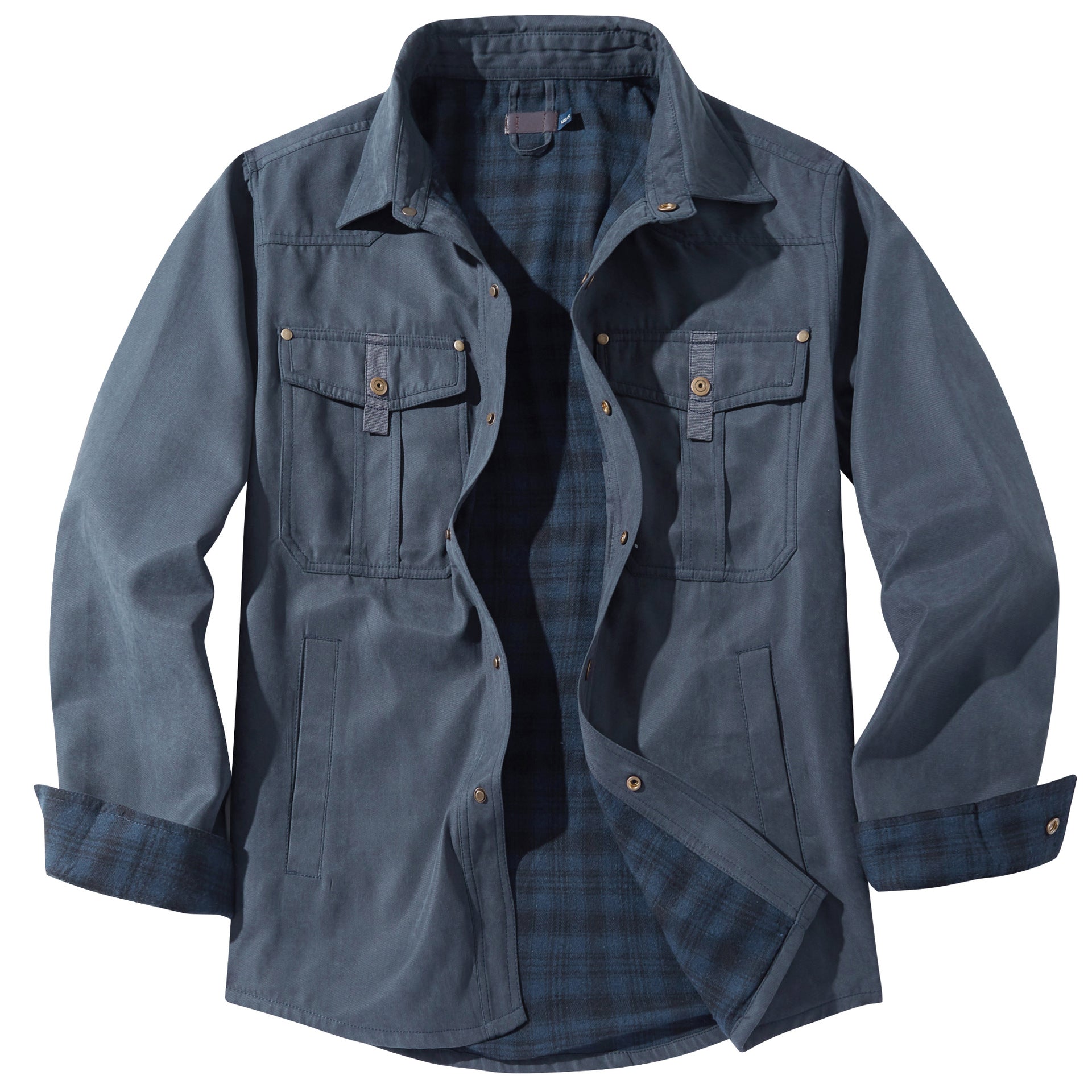 Men's Classic Casual Shirt Jacket with Flannel Lined