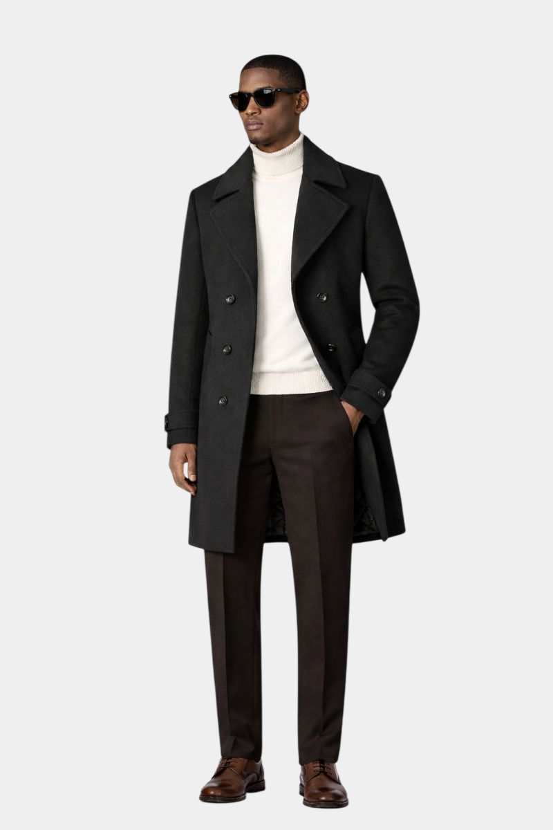 How to Master the Wool Coat, Turtleneck, and Leather Shoe Trio