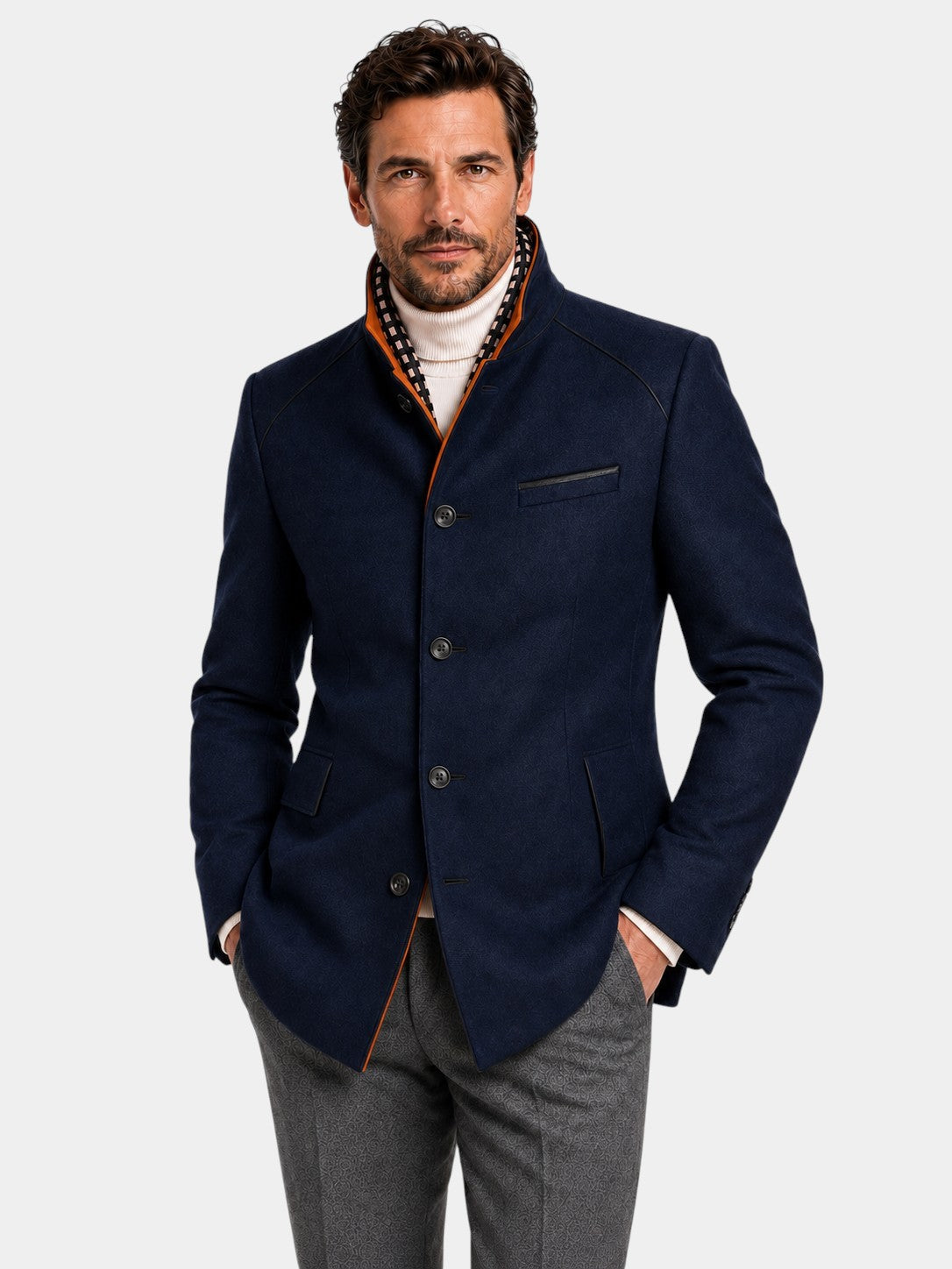 Ckesemen Urban Scarf Wool Coat