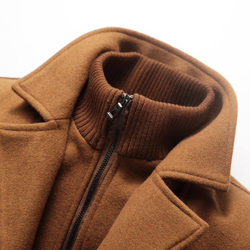 Men's British Double Layered Wool Blend Coat