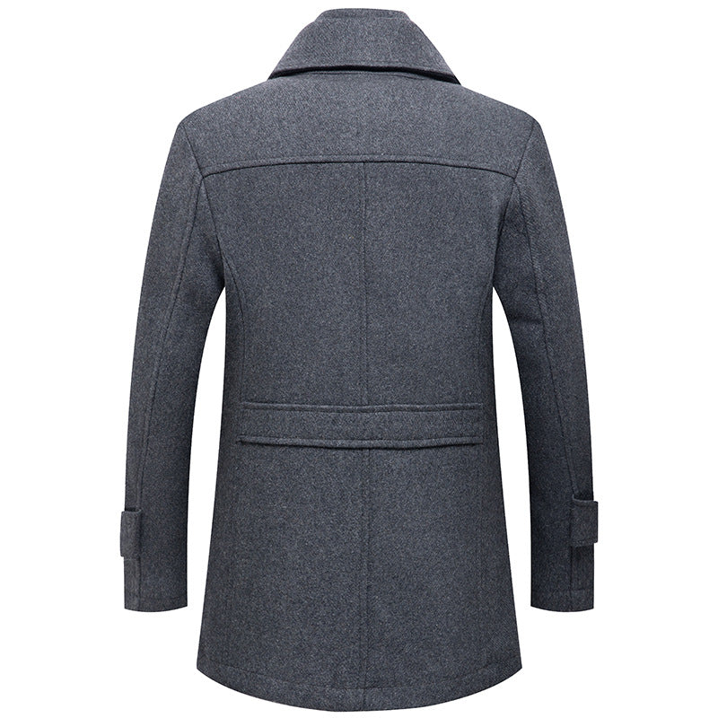 Men's British Double Layered Wool Blend Coat