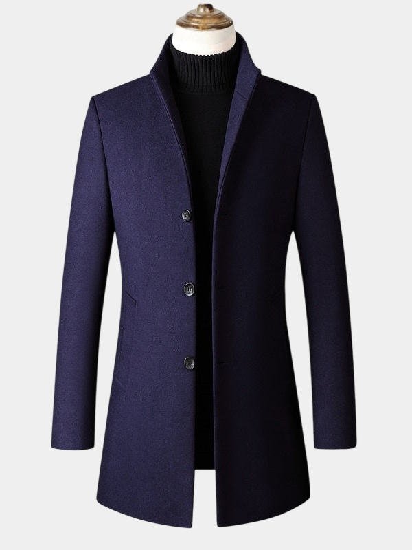 Thickened Refined Stand Collar Wool Coat
